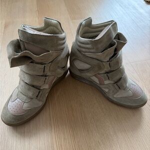 Isabel Marant Bekett high top wedge platform sneakers